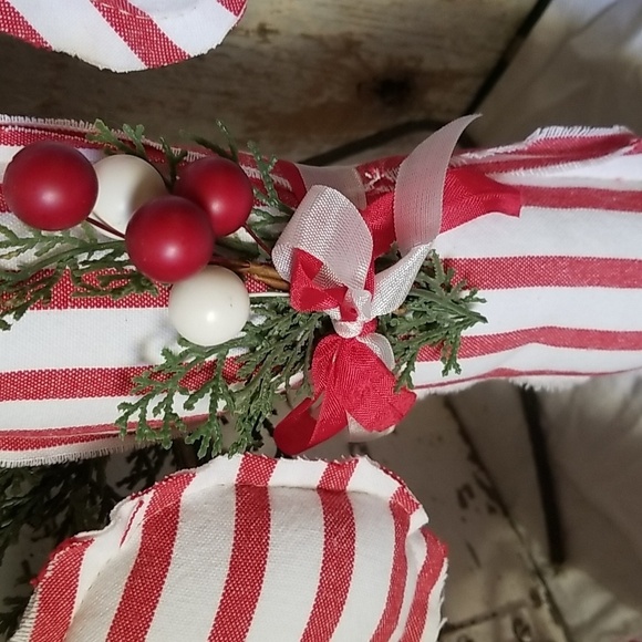 2 Handmade Candy Cane Christmas Decor Farmhouse Pillows - Picture 4 of 4